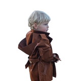 Kid's Trench Coat - Brown - Cotton