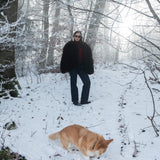 Sheepskin Fur / Coat with Burgundy Silk Lining - Brown