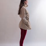 Single-Panel Cotton Windbreaker with Lyocell/Wool Lining - Beige