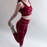 Lyocell/Wool Sports Leggings - Burgundy