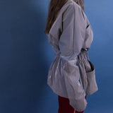 Single-Panel Cotton Windbreaker with Lyocell/Wool Lining - Light Blue