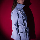 Single-Panel Cotton Windbreaker with Lyocell/Wool Lining - Light Blue