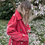 Trench Coat - Burgundy Red