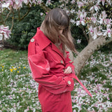 Trench Coat - Burgundy Red