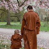 Kid's Trench Coat - Brown - Cotton