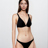 Merino Wool Front-Open Bra – Black