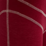 Women's Lyocell/Wool Sports Leggings - Burgundy (Cream Thread)
