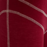 Women's Lyocell/Wool Sports Leggings - Burgundy (Cream Thread)