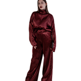 Silk/Cotton Clothing Set - Burgundy