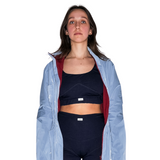 Single-Panel Cotton Windbreaker with Lyocell/Wool Lining - Light Blue