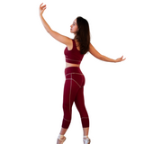 Lyocell/Wool Sports Leggings - Burgundy