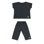 A sustainable Ramie Baby/Kid Clothing Set - Charcoal for a baby by Mellow Concept Store.
