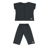 A sustainable Ramie Baby/Kid Clothing Set - Charcoal for a baby by Mellow Concept Store.